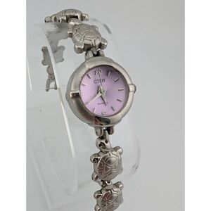 CTNY New York Deisgn Turtle Band Watch Purple Dial 7"‎ Band- New Battery